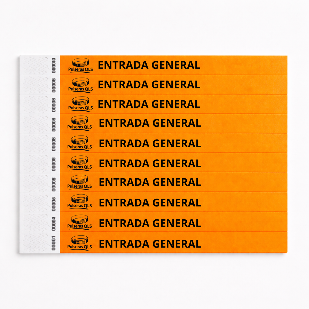 100 Pulseras tyvek LOGO + TEXTO